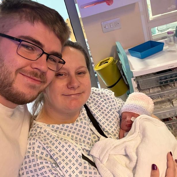 Joseph and Lauren Courtney-Thompson with Willow Rose Courtney-Thompson