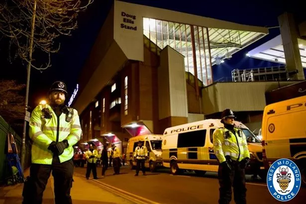 Police outside Villa Park