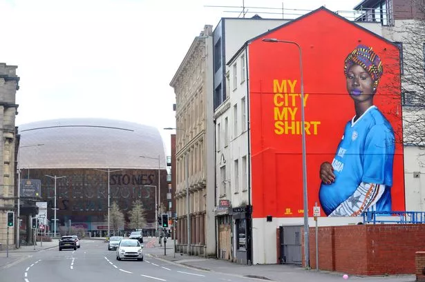 The striking mural was inspired by a photo of Maimuna Yoncana