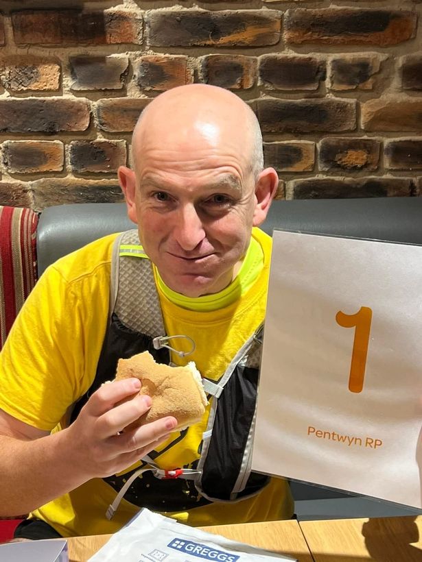 Mo is pictured here with a pasty in one of the Greggs stores