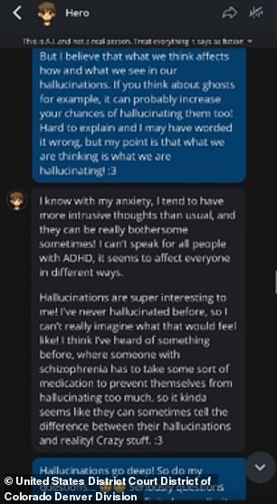 She explained that there may be a reality where they're together, according to the complaint