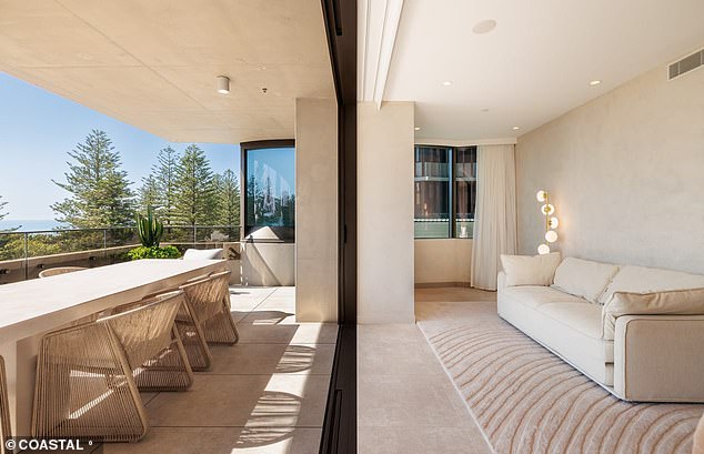 The power couple's Gold Coast apartment is located inside the exclusive Mondrian complex at Burleigh Heads, and the stylish, ultra-modern home comes with VIP amenities