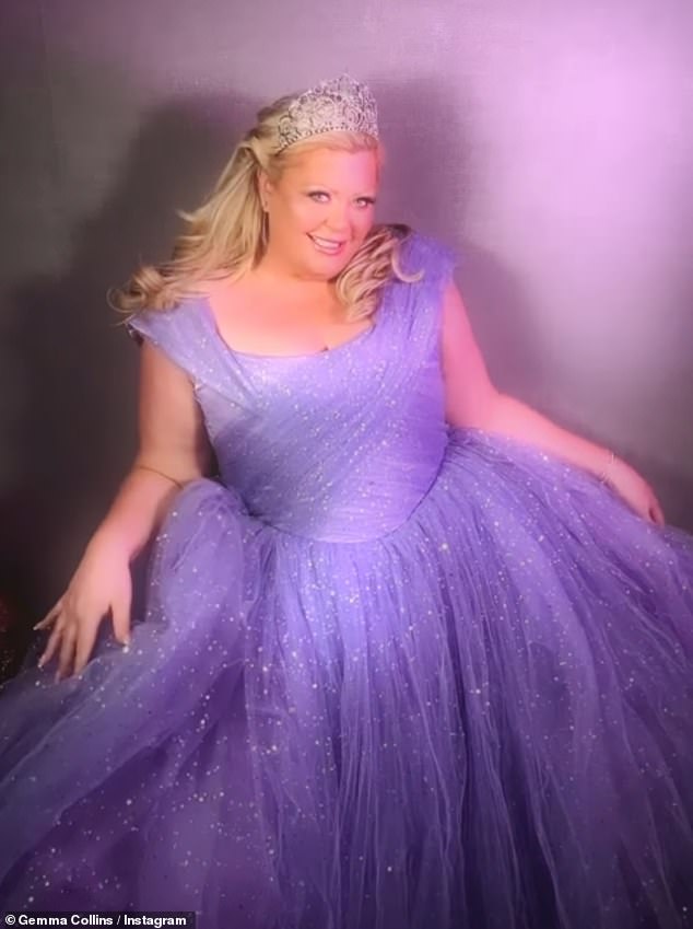 Gemma Collins transformed into Wicked's Glinda for Halloween on Instagram on Friday as she continued to display her impressive three-stone weight loss