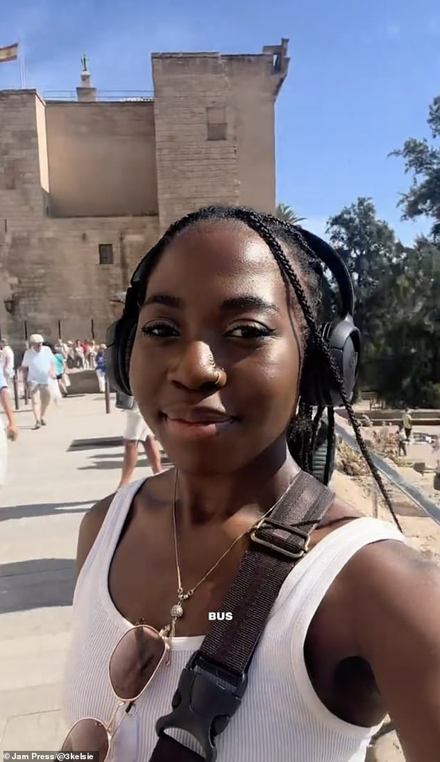 Once she landed, Kelsie jumped on a 20-minute bus into Palma's city centre, where she admired the cathedral, wandered the streets and hunted down a restaurant
