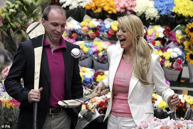 Carey with Tess Daly in 2005. He is said to have enjoyed celebrity status after he bowed out from the sport