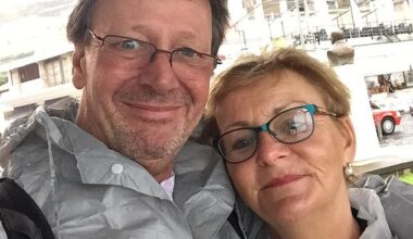 Mark Fairweather with wife Eva, who died in 2023 after being diagnosed with ovarian cancer in 2019