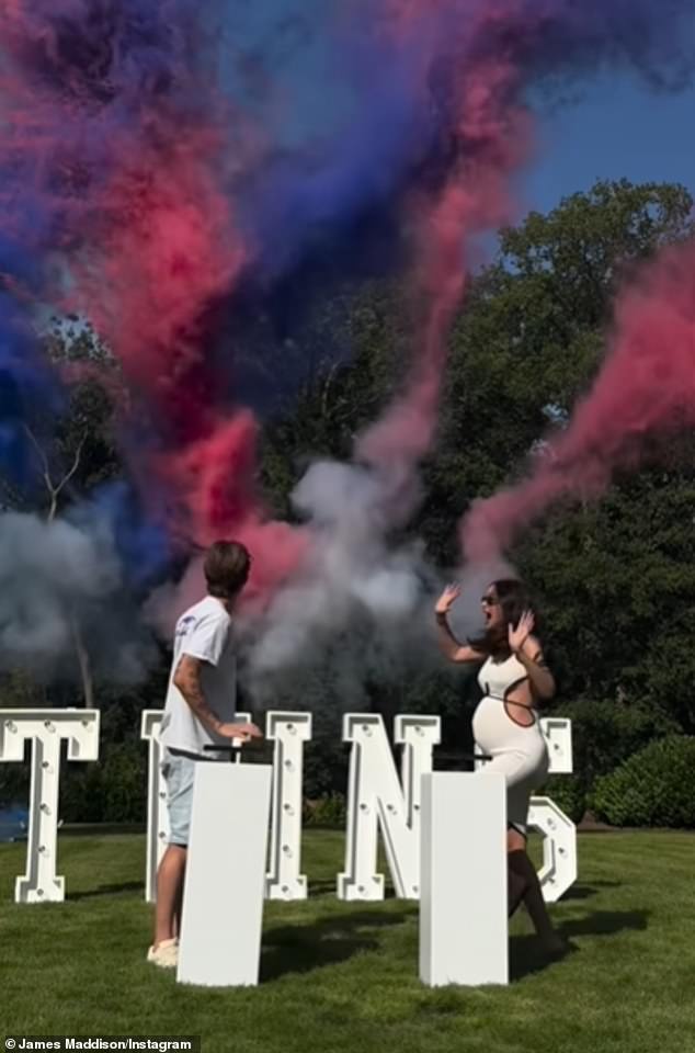 In September, the Tottenham Hotspur midfielder and WAG shared an amazing gender reveal shooting a blue and pink cannon into the sky