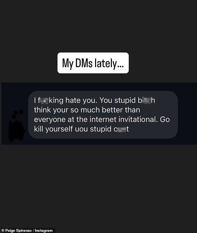 Spiranac shared some of the backlash she received following the Internet Invitational event