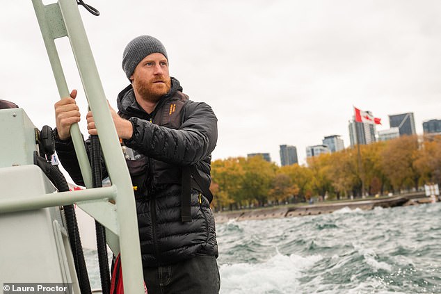The Duke on the water as he met with soldiers from two historic Army Reserve units on Wednesday