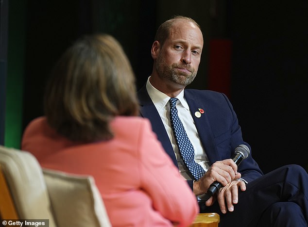 Prince William listens at the Earthshot Prize Impact Assembly in Pier Maua during day three of his visit to Brazil on Wednesday