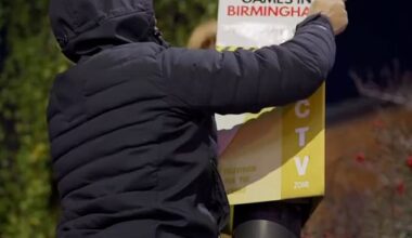 Gangs of masked Muslim protesters have posted 'Zionists not welcome' signs around Birmingham just hours before Aston Villa 's clash against Maccabi Tel Aviv, amid fears of mob violence spilling out onto streets and Jewish fans being 'hunted down'