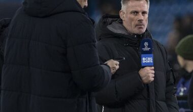 Jamie Carragher was stopped from joining Borussia Dortmund fans in the away end during their Champions League clash against Manchester City