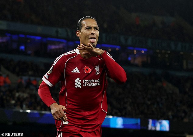 Virgil van Dijk wheeled away in celebration but the Liverpool equaliser was chalked off by VAR