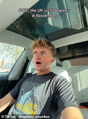 'It's the 9th of November and I'm in shorts and a T–shirt, is anyone worried about this?' said @nathan_caselton