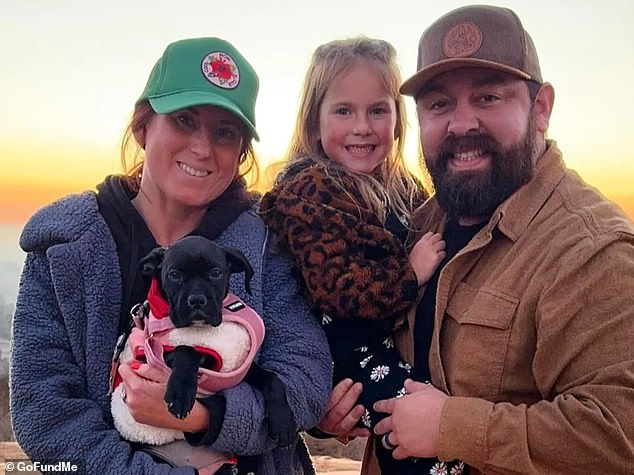 Duarte is survived by his daughter Oakley, six, and his wife Jessica (both pictured)