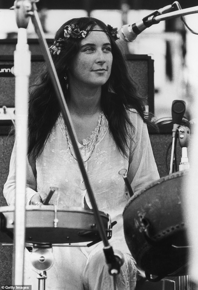 Christina 'Licorice' McKechnie wore a string of flowers in her long hair and a floaty dress as her ethereal voice captivated an audience of half a million people at the legendary Woodstock festival