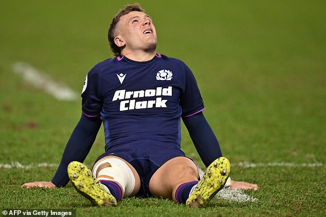 Darcy Graham looks to the heavens after Scotland's 33-24 defeat by Argentina at Murrayfield