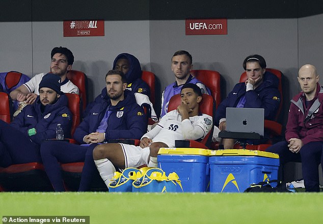 He sulked into his seat on the bench after being replaced by Aston Villa star Morgan Rogers