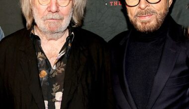 ABBA icons Benny Andersson (L) and Björn Ulvaeus (R) reunited on Sunday night at the opening night of the Broadway revival of Chess at Imperial Theatre in New York
