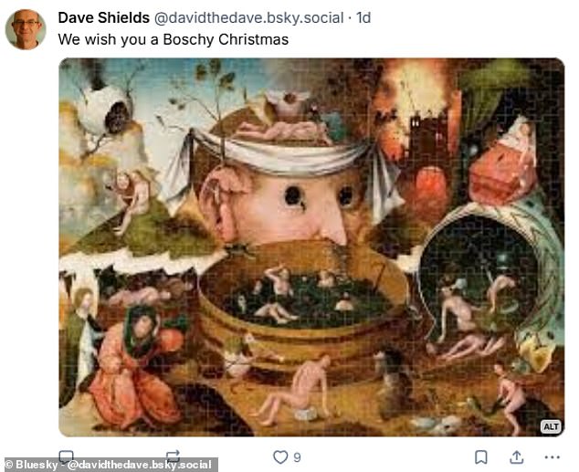 Another commenter joked that it looked more like a painting by Hieronymus Bosch than something from a Christmas card