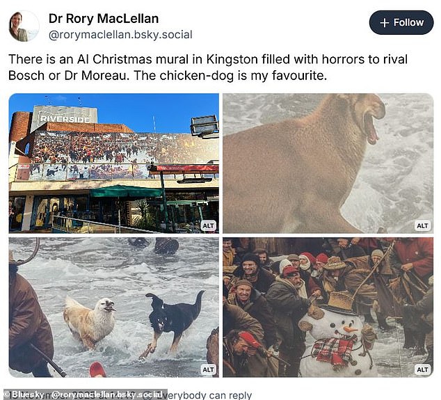 One commenter joked that the mural showed horrors to rival the Island of Dr Moreau