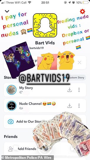 The Metropolitan Police said Ehiemere would send boys 'gifts, money and praise to coerce them into providing sexual imagery' which he would then use to advertise on social media and encourage other boys to do the same