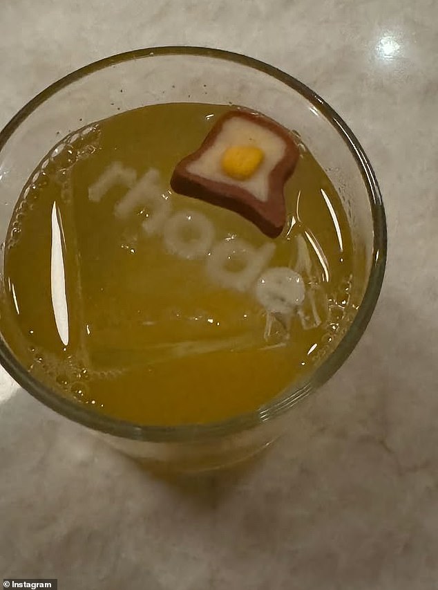 Some of the food was served in silver martini glasses to fit the theme of the party, while Rhode Beauty products were spread throughout the table