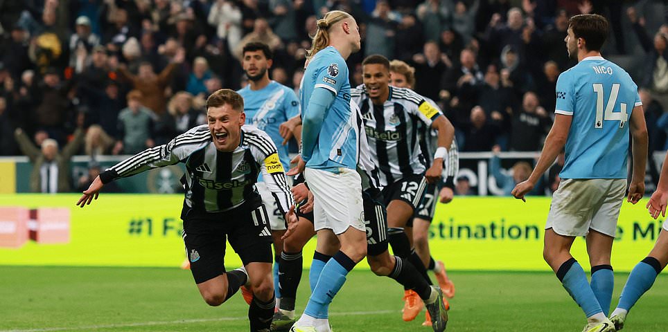 Newcastle vs Manchester City - Premier League LIVE: Latest score, team news and updates as Harvey Barnes adds a second goal to put hosts back in front after Ruben Dias cancelled out opener