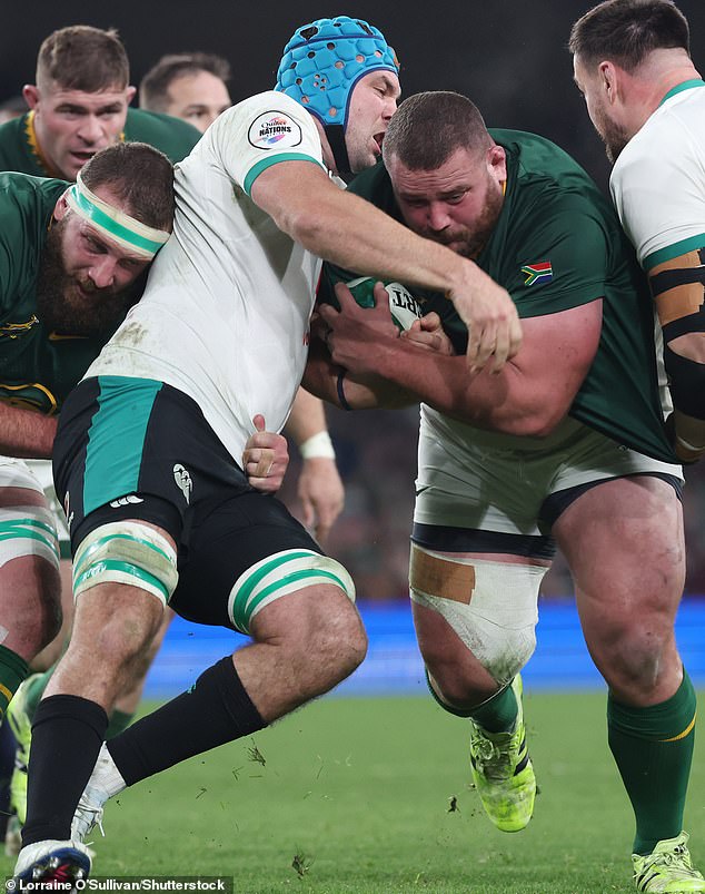Wilco Louw, who is 22st 9lb, took Ireland apart at the scrum after Rassie Erasmus' masterstroke