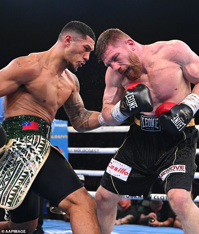 Opetaia defeated Italy's Claudio Squeo (both pictured) in the most recent Ring Magazine and IBF World cruiserweight titles bout in June