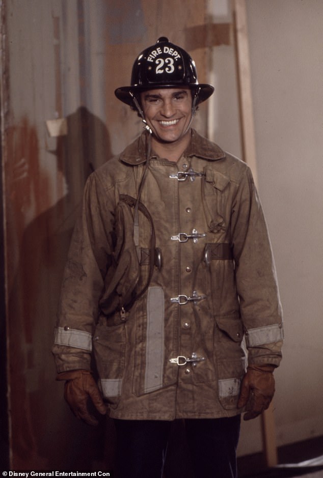 He played firefighter Sonny Caputo on all 13 episodes of Firehouse in 1974 (pictured) but his most prolific television role was in Rhoda