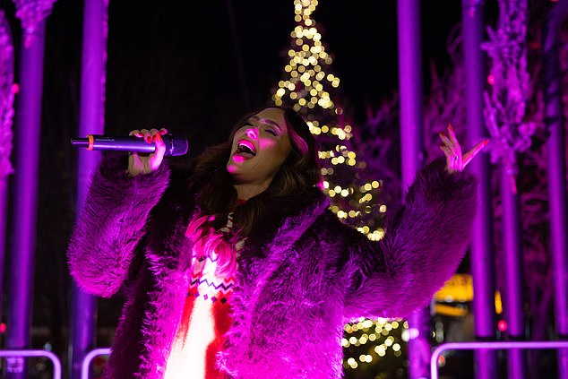 Natasha performed at the festive event as she championed the importance of community spirit