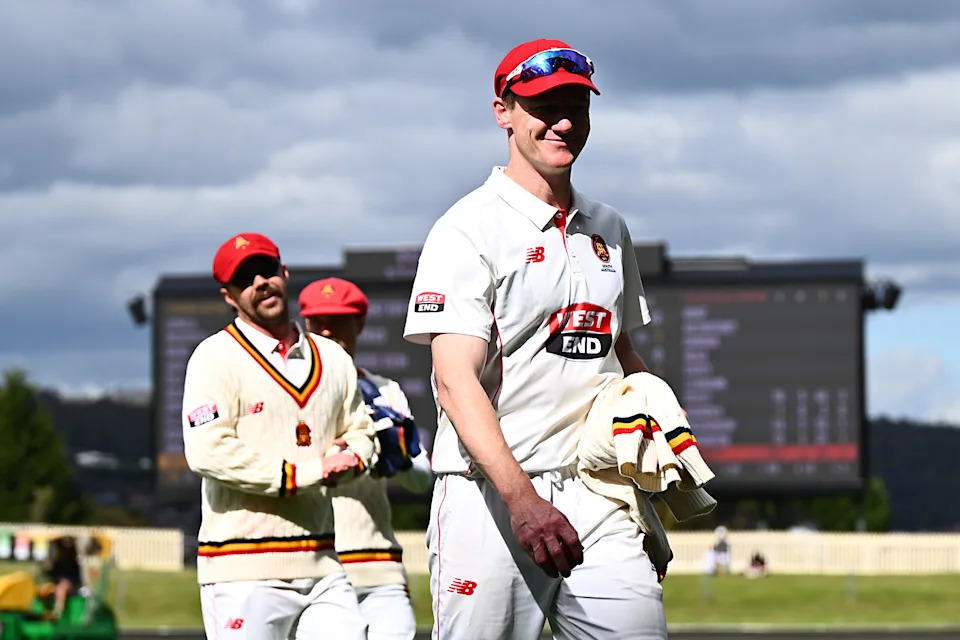 Brendan Doggett walks off the field.