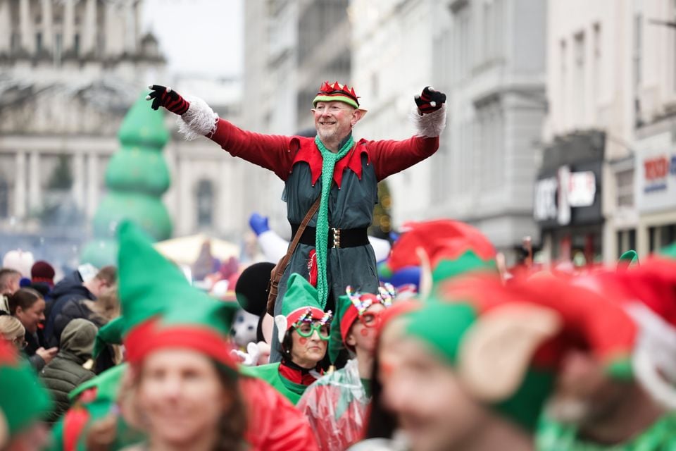 A performer during the Santa parade