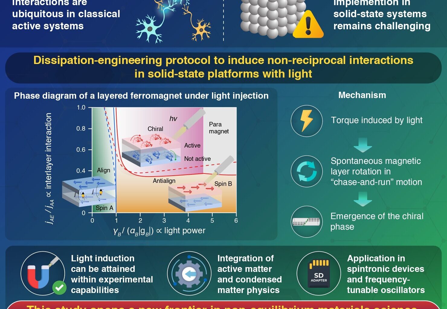 Photoinduced non-reciprocal magnetism effectively violates Newton's third law