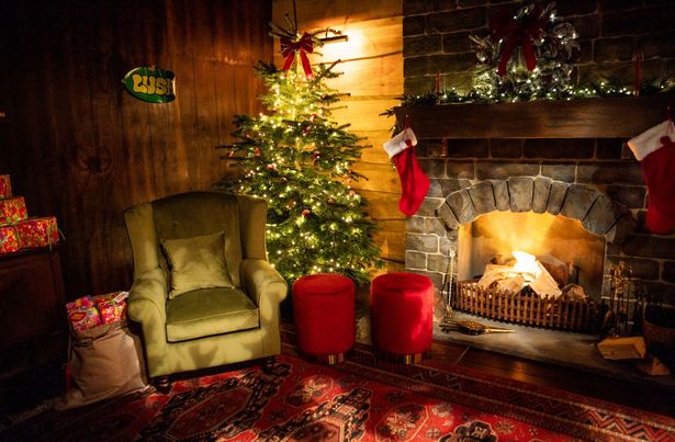 A sneak peek at the winter village Christmas cabin