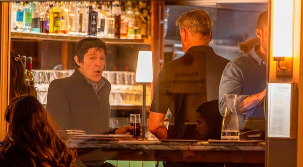 The pair appeared relaxed in each other's company while enjoying a drink