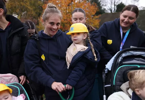 Staff and children at the ground-breaking ceremony for the new Zoe's Place hospice, to be re-named Little Lights Baby Hospice, on Haymon's Green in West Derby