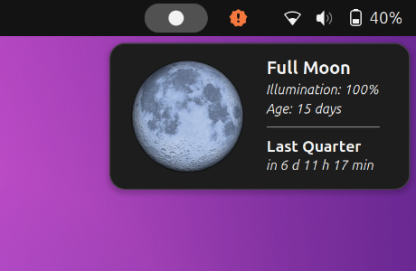 'Phases of Moon' Brings Lunar Tracking to GNOME Shell