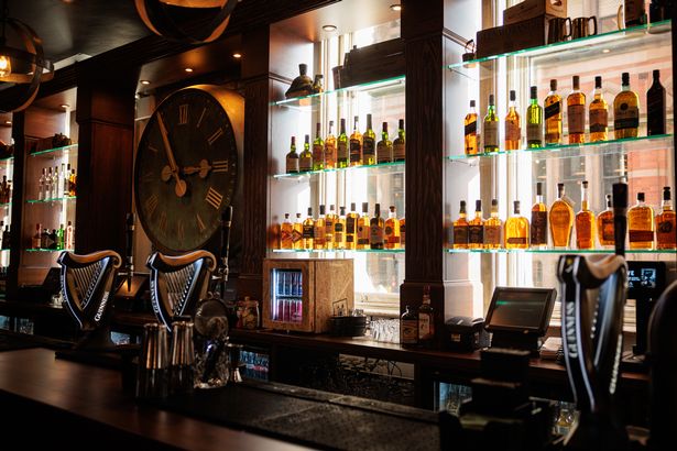 Guinness and Whiskey have a big focus within the bar