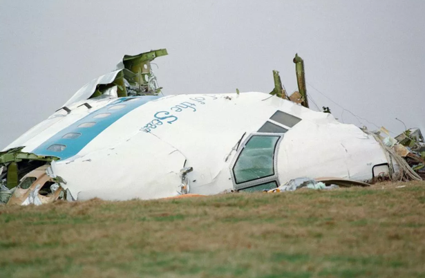 The wreckage of Pan Am flight 103 