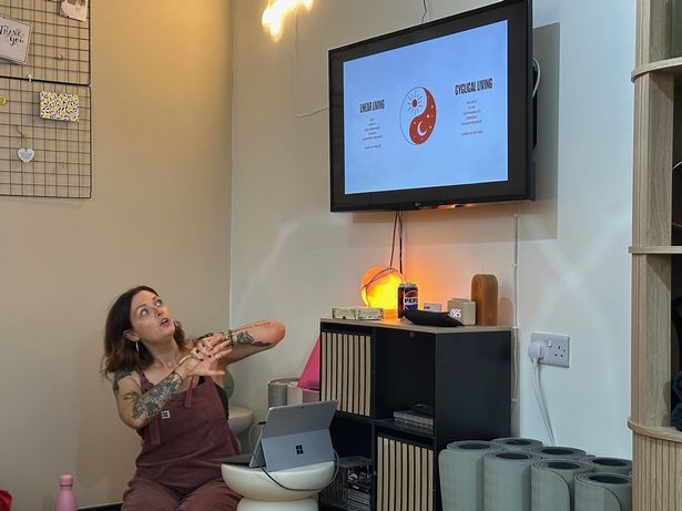 The young woman, of Manchester, now coaches on menstrual health