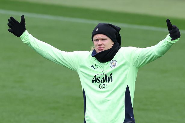Erling Haaland in Manchester City training