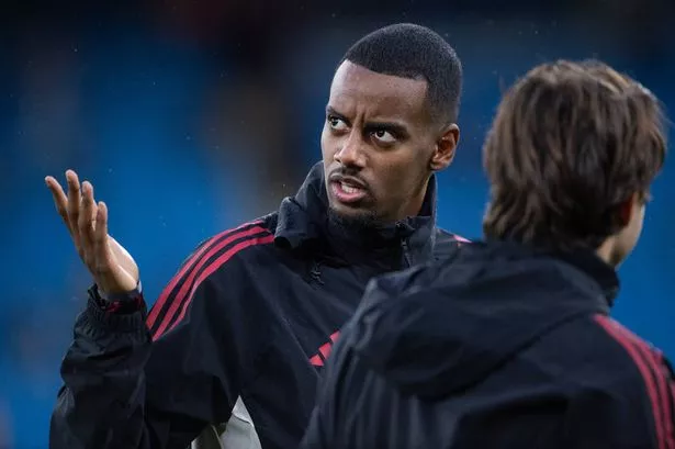 Alexander Isak before the Premier League match between Manchester City and Liverpool at Etihad Stadium. 