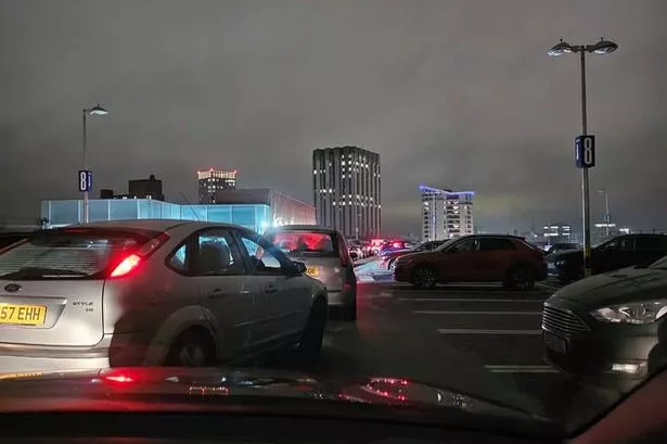 Cars waiting to leave Cabot Circus, with some sat for as many as three hours