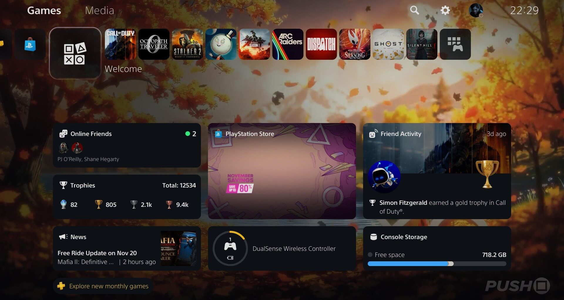 PS5 Welcome Hub Update Adds New Stat Tracking, Backgrounds