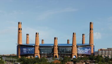 Birmingham Powerhouse Stadiums west elevation showcasing modern architecture and design, credit to Mir