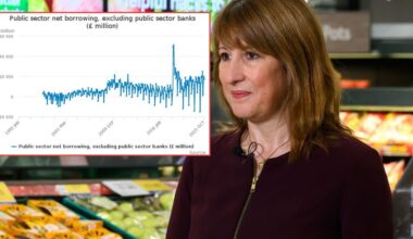UK borrowing SKYROCKETS to third highest level since records began ahead of Rachel Reeves's Budget