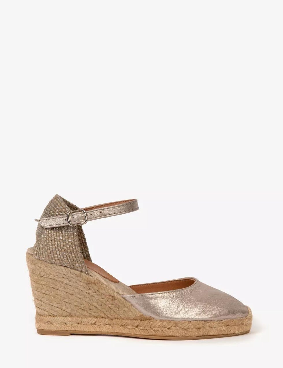 High Mary Jane Metallic Leather Espadrille High Mary Jane Metallic Leather Espadrille