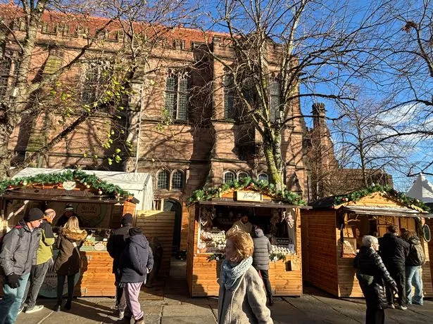The Chester Christmas Market stalls